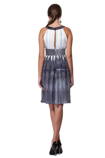 White and blue polyamide dress WDR-0012